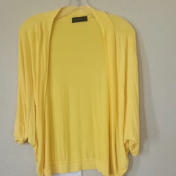 Doublju Women's Bright Yellow Open Cardigan - Picture 1 of 2